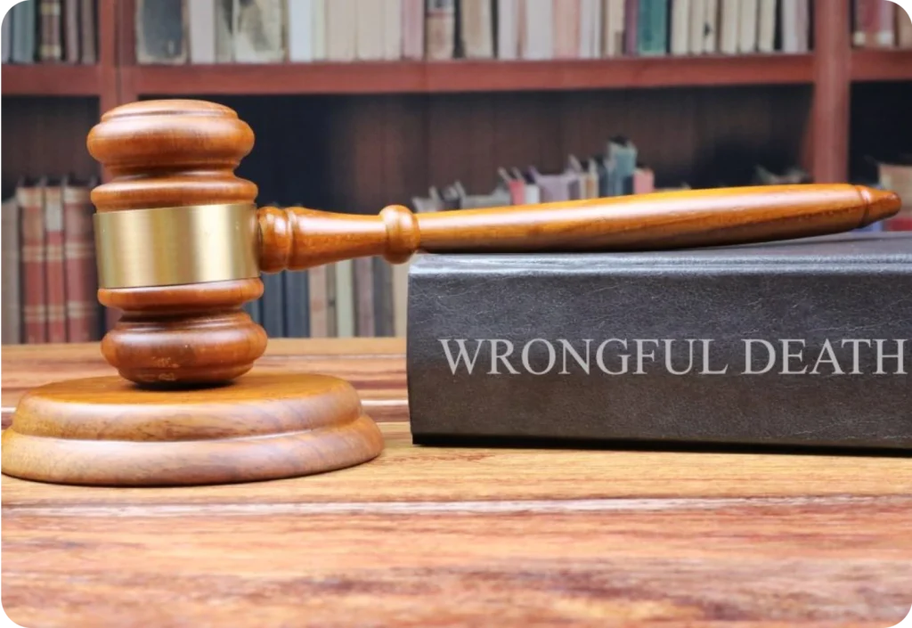 Gavel and books with "Wrongful Death" text.